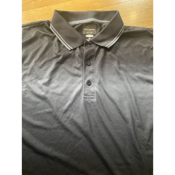 GREG NORMAN Tasso Elba Black Gray Golf Polo Shirt Short Sleeve Play Dry Size XL - Picture 8 of 8